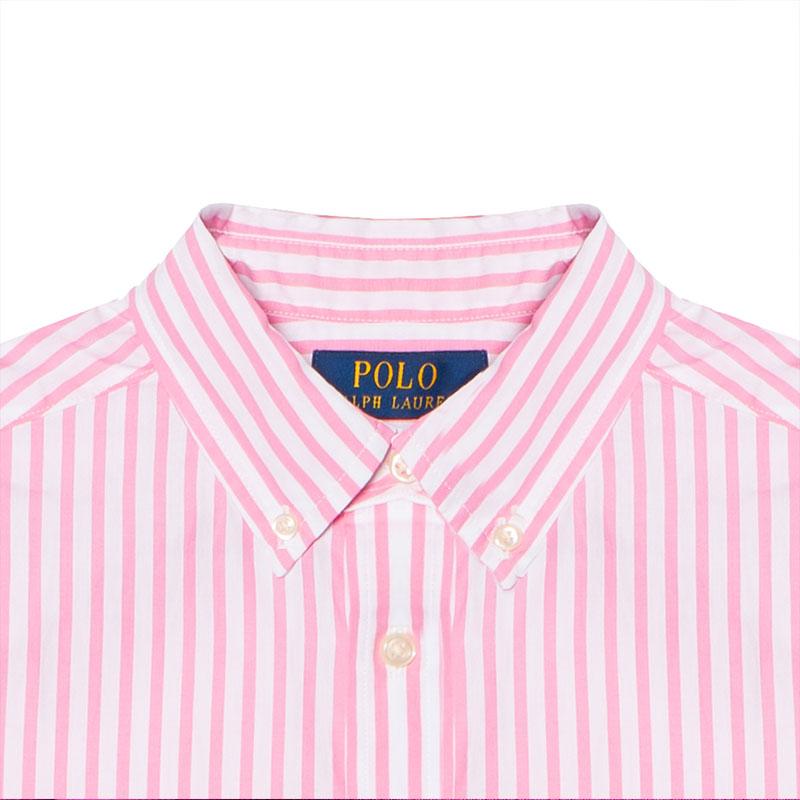 Polo Ralph Lauren Striped Button-Down Long Sleeve Shirt Kids Shirts Pink 323862260-040