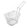 Корзина для фритюра Сетка из нержавеющей стали с ручкой Легко чистить Большая вместимость Инструмент для жарки