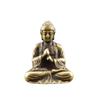2PCS Chinese Buddhism Pure Copper Bronze Sakyamuni Buddha Statue Table Pure Brass Antique Tea Pet Ornament