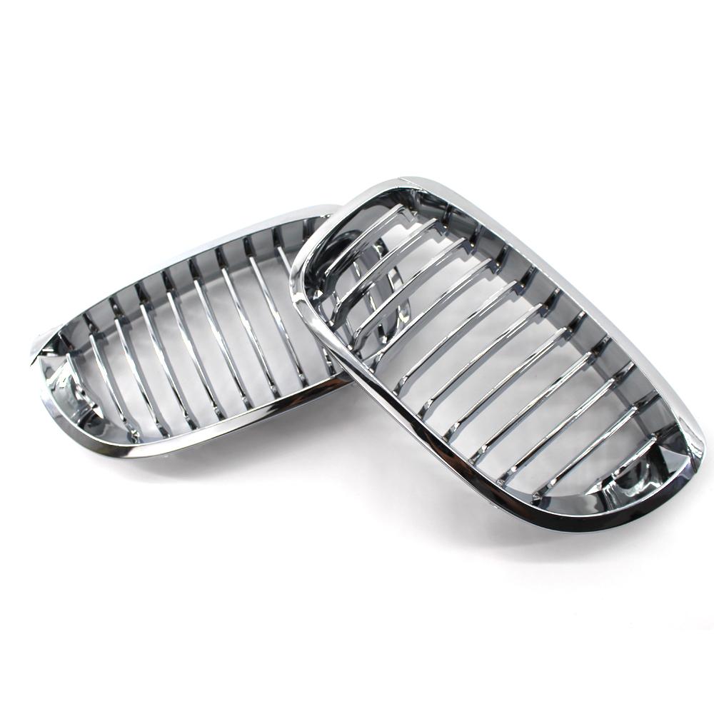 2 шт. серебряные автомобильные передние решетки на капот, замена гриля для BMW E46 Coupe 3 Series 2 Door 2002-2006