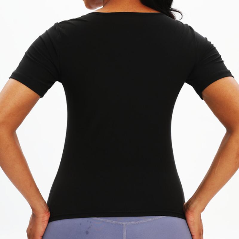 Женский костюм для сауны, толстовка с короткими рукавами, тренировочная куртка на молнии, талия, формирователь тела, сжигание жира, корректирующее белье для бега, спортивные топы