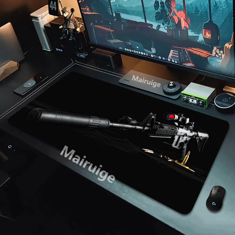 XXL Oval Tactical Gun Mouse Pad Large Office Keyboard Pads New Gamer Computer Desk Mat Rubber Anti-slip HD Gaming Mousepads