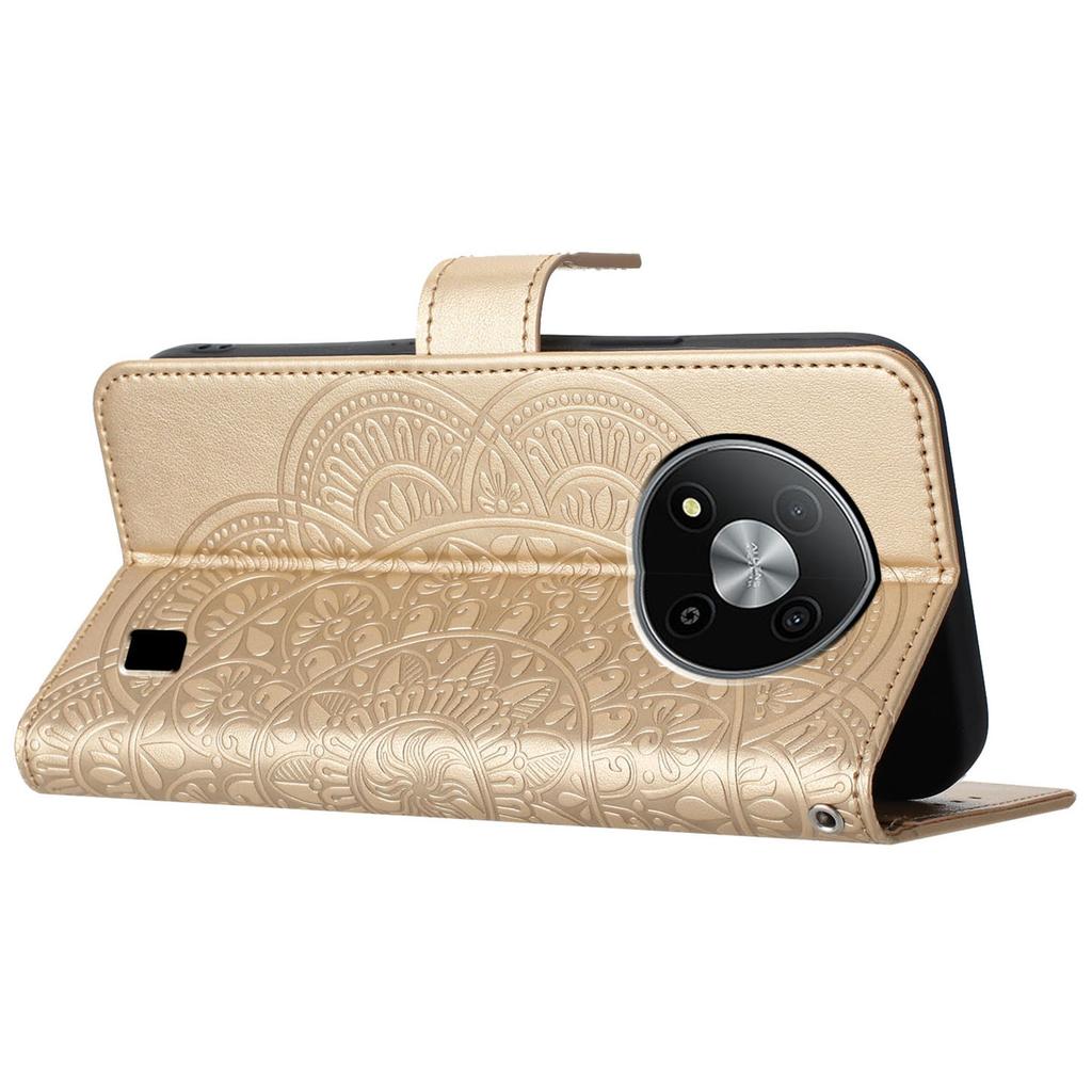 Для ZTE Blade A73 5G кожаный чехол Mandala Flower Wallet Flip Cover