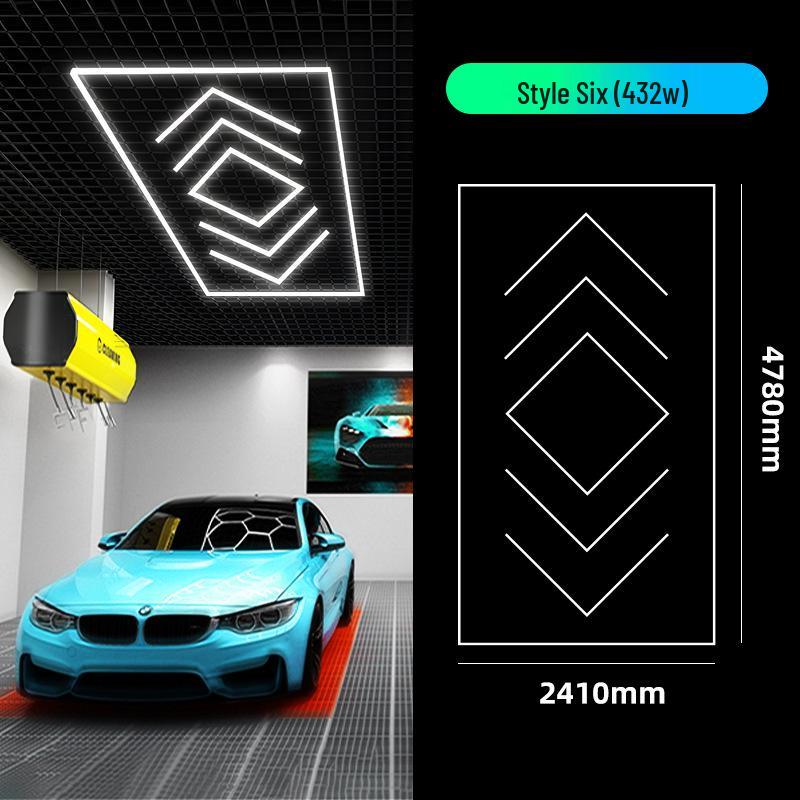 Hexagonal Waterproof LED Honeycomb Lamp for Gyms, Barbershops, and Car Washes.