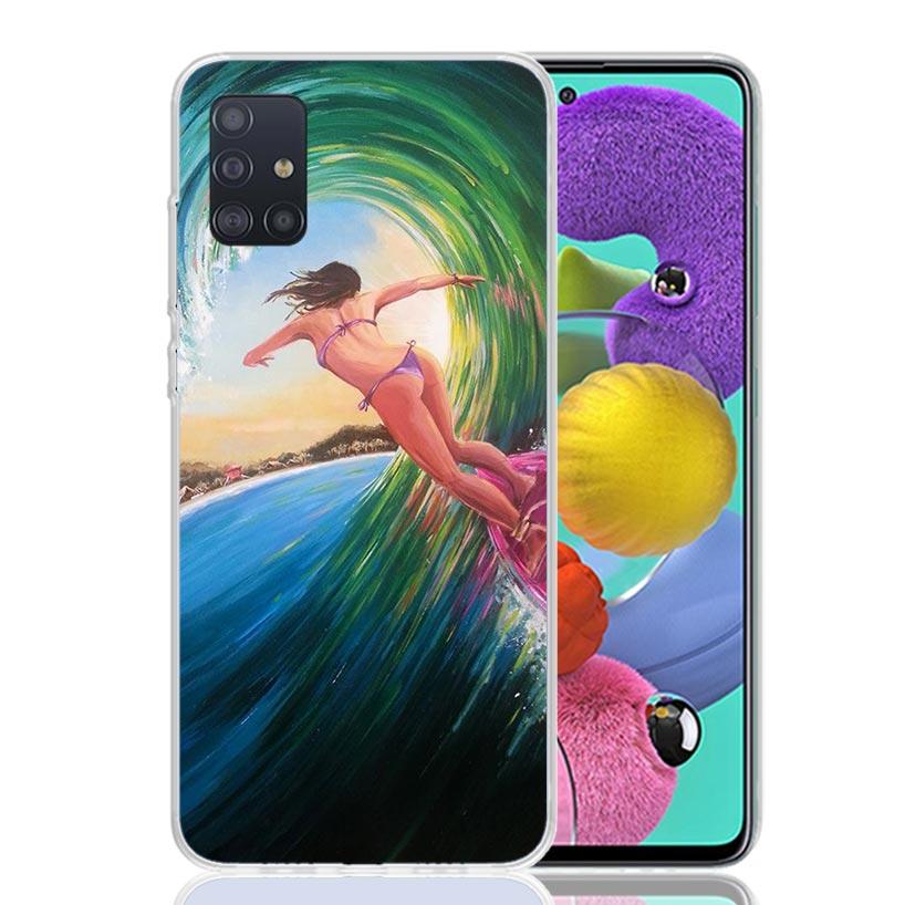 Эстетичный чехол для телефона с изображением доски для серфинга Для Samsung Galaxy A52 A32 A22 A12 A02S A50S A30S A51 A31 AA71 Note 20 Ultra 10 S10 Plus Galaxy
