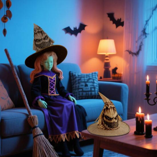 Хэллоуин Шляпа Пугала Соломенная Шляпа Ведьмы Хэллоуин Вечеринка Косплей Костюм для Мужчин Женщин Аксессуар для Маскарада