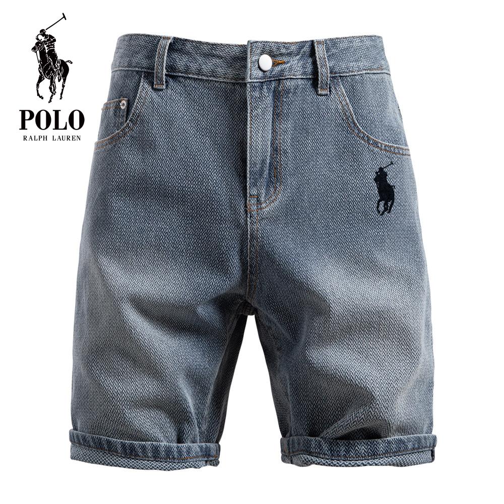 Летние джинсовые шорты Ralph Lauren с вышивкой, новый продукт, узор «Звездное небо», ретро, прямые, пятидюймовые шорты для мужчин