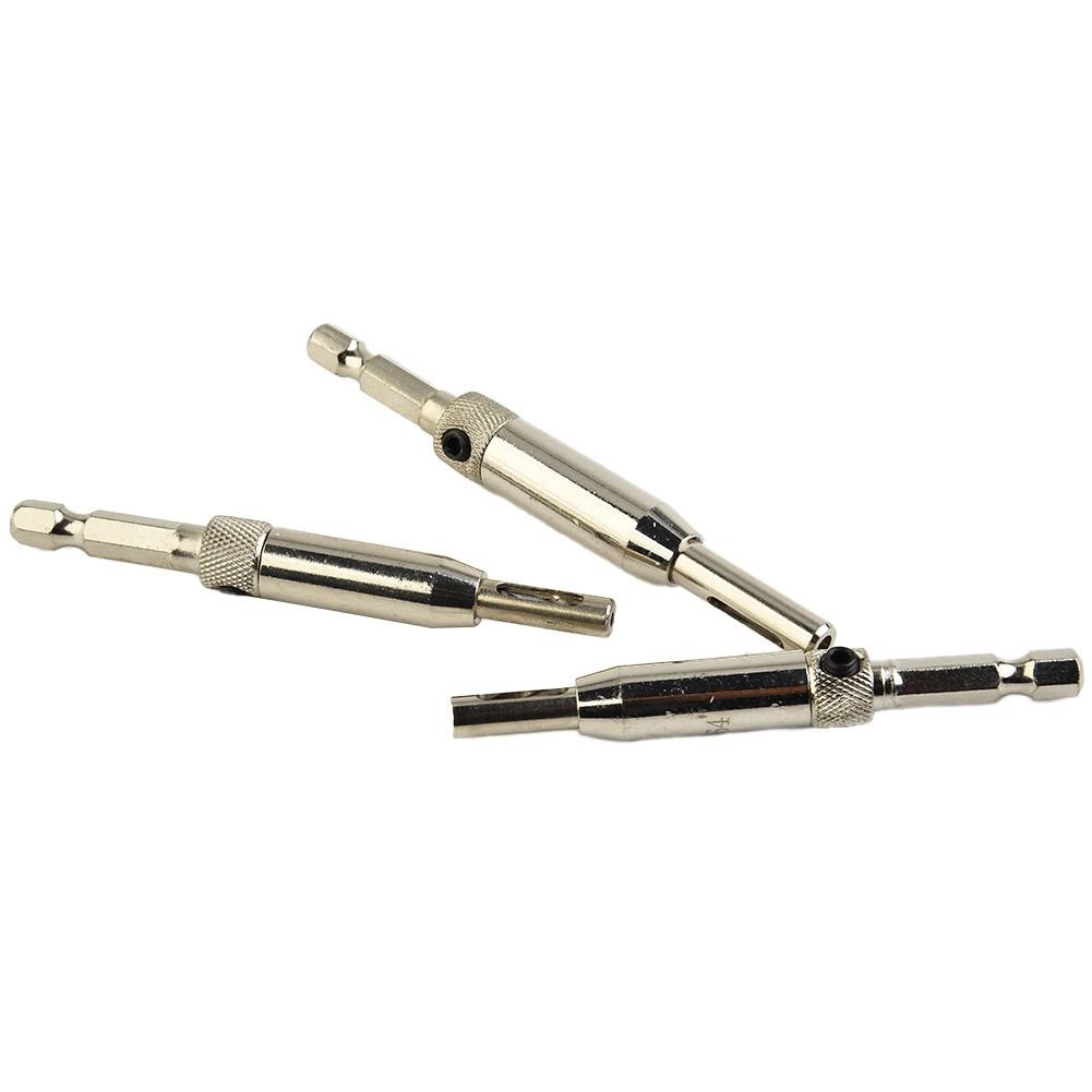 3Pcs Hinge Drill Bit Set, Woodworking Door Hinge Hole Opener, 1/4 Hex Shank Bit