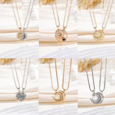 Хит продаж Магнитное ожерелье для пары Солнце и Луна Модное Универсальное Премиальное Подарок для девушки
