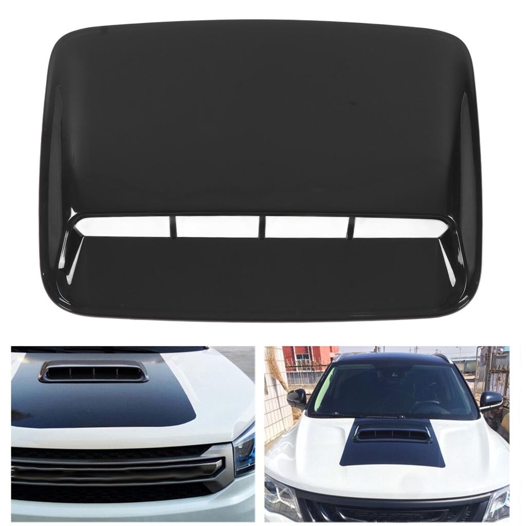 Engine Hood Air Vent Cover Glossy Black ABS Car Bonnet Cover Universal for Car Modification Auto Parts