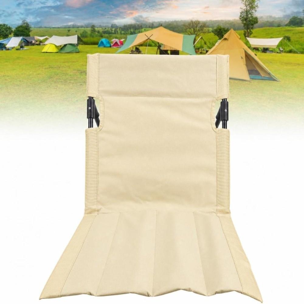 2 Pcs Khaki Outdoor Folding Chair Foldable Portable Camping Seat Picnic Gathering