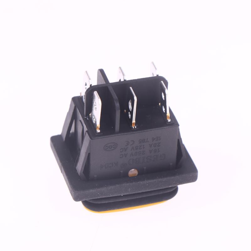 1 шт. T85 6-контактный Вкл Выкл Вкл 12В 220В Красный Зеленый Синий Свет Kcd4 Сверхмощный 16А 250В переменного тока 30X22мм Водонепроницаемый Рокерный Кнопочный Переключатель