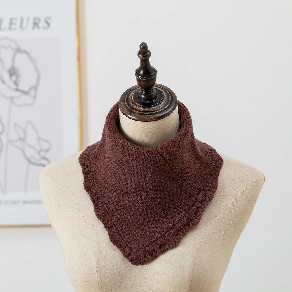 Толстый зимний теплый шарф с кольцом, женский однотонный вязаный полосатый шейный платок, уличная лыжная полная маска, шерстяная пряжа, глушитель Bufanda