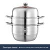 San Jiaolong 304 Нержавеющая сталь 3-ярусная многофункциональная пароварка