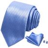 Men's 8cm Solid & Polka Dot Plaid Tie Set with Cufflinks & Pocket Square