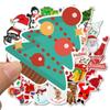 50Pcs Kawaii Colorful Christmas Sticker Santa Claus Snowman Christmas Tree Laptop Skateboard Very Thin New Year Gift Sticker