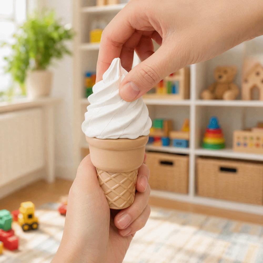Funny Telescopic Ice Cream Toy Spiral Style Extendable Prank Toy Retractable Toy Parties