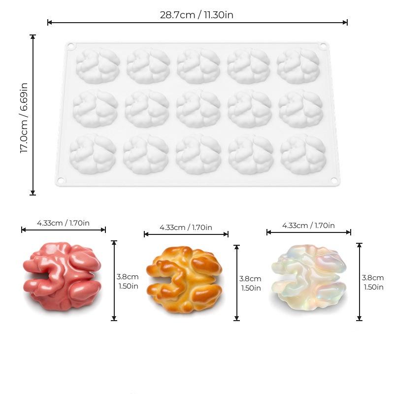 Modern Style Silicone Chocolate Mold for Pecan Nuts Food Grade with Artistic Mousse Cake Design for Elegant Desserts