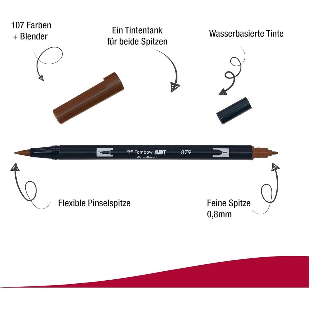 Графический маркер Tombow Dual Brush Pen ABT 879 На водной основе AB-T879