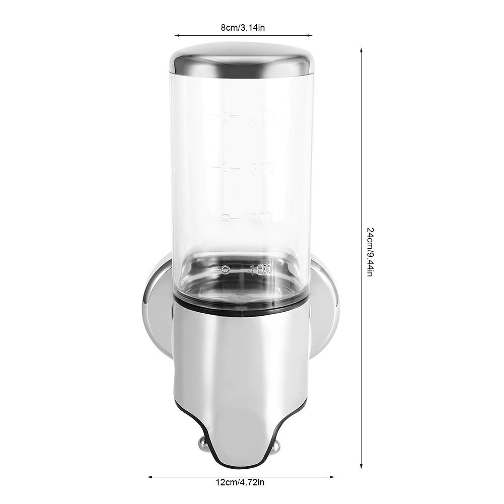 Wall Mounted 500ml Liquid Soap Dispenser Home Bathroom Shower Kitchen Hotel Pump (Transparent)