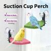 Multi-Color Leaf Textured Parrot Perch - Suction Cup Non-Slip Resin Stand & Nail Grinding Perch