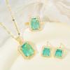 Изумрудное квадратное ожерелье женское в винтажном этническом стиле премиум геометрическая подвеска на ключицу цепочка ювелирные изделия