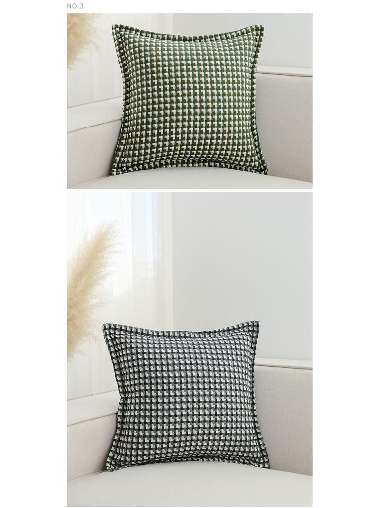Nordic Retro Houndstooth Linen Pillowcase for Living Room Sofa