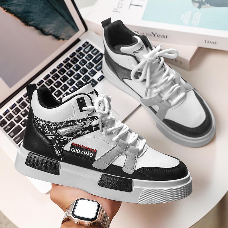 Мужская обувь Кроссовки Высокие мужские повседневные туфли Роскошные дышащие мужские туфли для ходьбы Трендовая кожаная обувь для мужчин Беговые кроссовки Мужская обувь