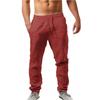 Large Size Trousers for Men Summer Hip Hop Breathable Cotton Count Trousers Trendy Fashion Solid Color Thin Casual