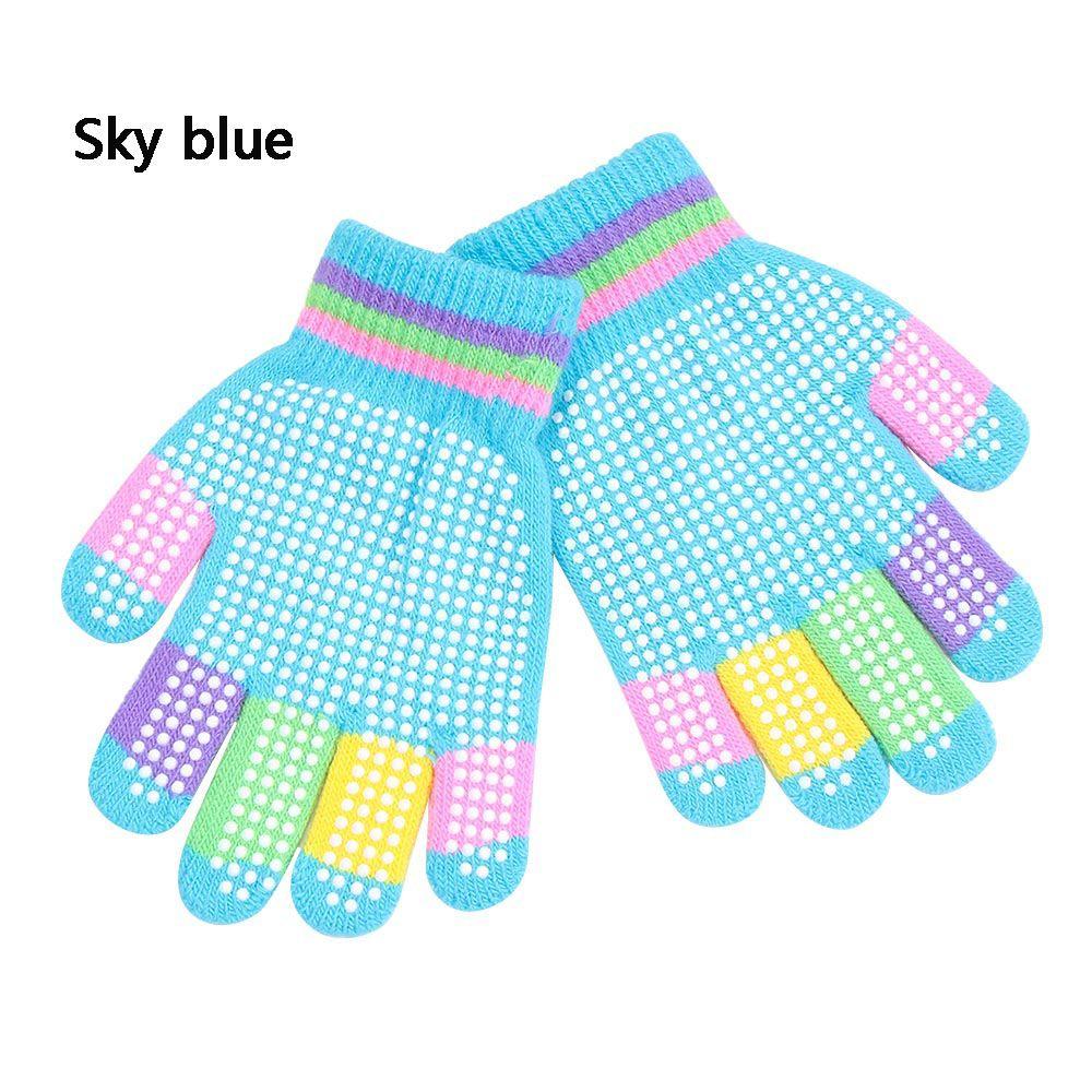 Детские аксессуары Акрил для детей Противоскользящие варежки с закрытыми пальцами Зимние перчатки Вязаные перчатки