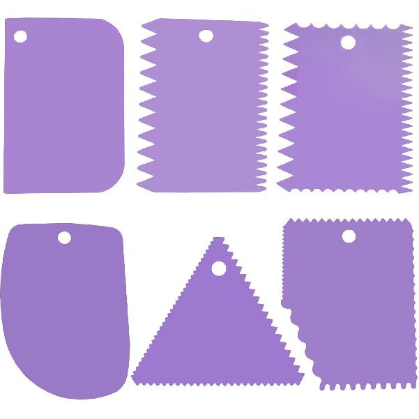 New 6pcs Cake Scraper 430 stainless Decorating Comb and Icing Smoother