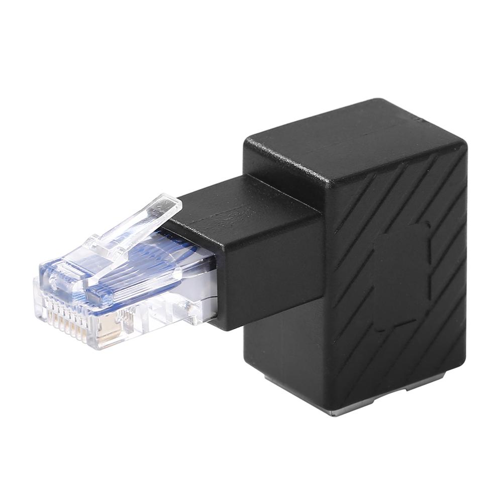 RJ45 Male To Female Converter 90 Degree Extension Adapter LAN Ethernet Connector
