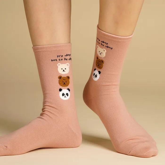 Женские модные носки Kiki Yasocks Пушистые Друзья Медвежата 5 Цветов