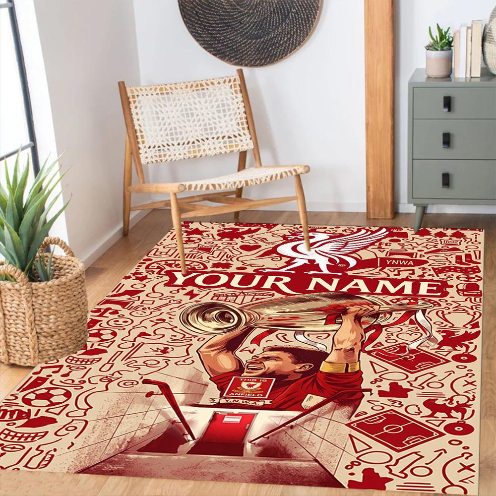 Liverpool Fc Customizable Name Carpet Suitable For Entryway Foyer Bedrooms Decorate Room Antislip Carpet Office Home Decor Spiritual Gift