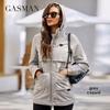 Gasman 2022 женский плащ, ветрозащитная куртка для женщин, повседневные парки средней длины с капюшоном, женская хлопковая одежда 8250