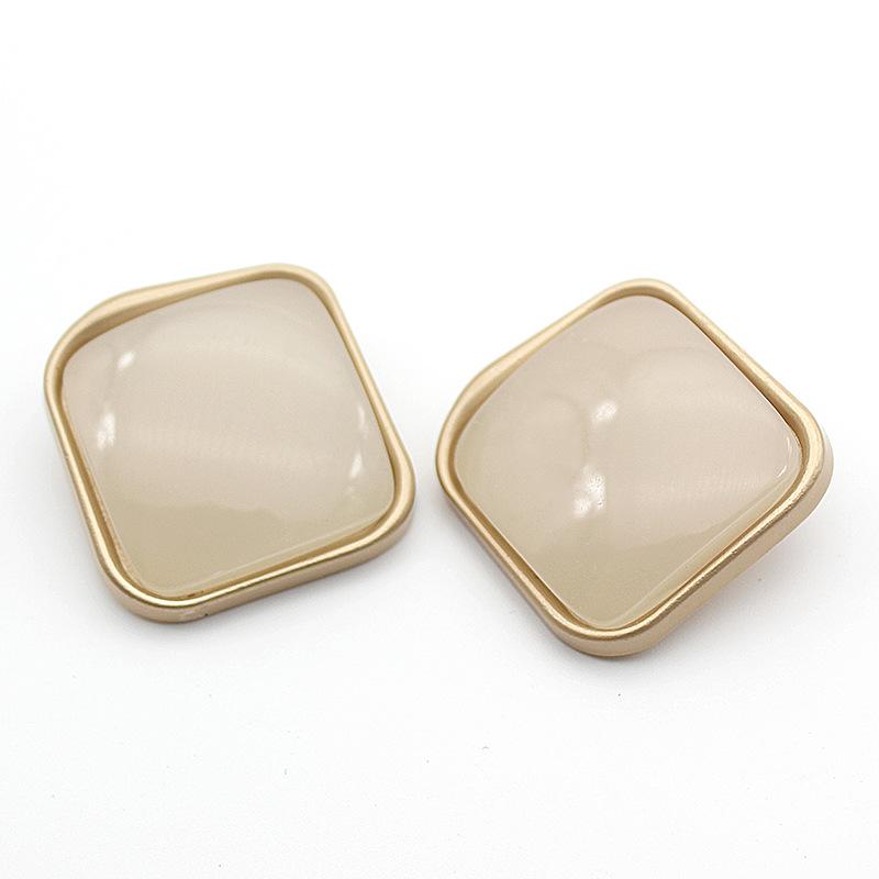 10pcs Pretty Plating Buttons Square Round Buttons Coat Windbreaker Sweater Accessories Various Styles DIY Sewing Supplies