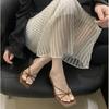 Summer High Heel Sandals Retro Thin Band Square Toe Slippers for Women Fashion Slim Heel Women Shoes Zapatos De Mujer