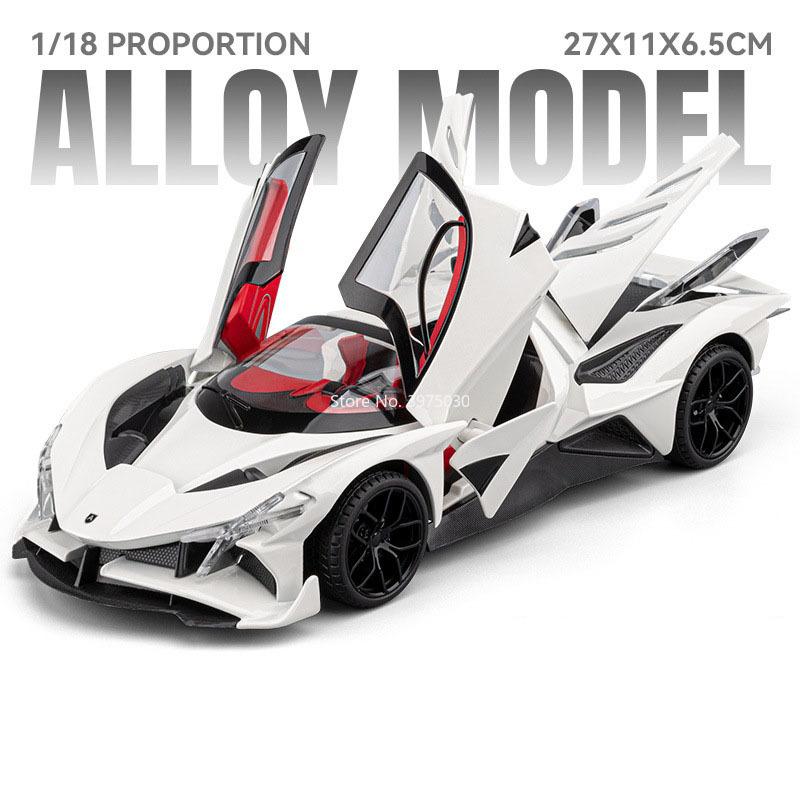AAYP1 1:18 Apollo EVO Toy Cars Models Alloy Diecast with Light Music Miniature Supercar Wheel Steering Vehicle for Children Best Gifts