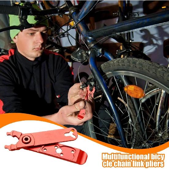 Bicycle Missing Link Plier Tool Tire Lever Missing Link Box Bicycle Master link Plier Valve Tool 4 in 1 Multifunction Tool