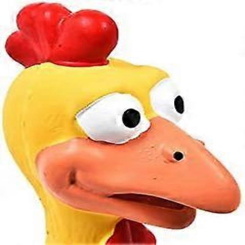 Style Rubber Chicken Squeak Dog Toy for Small, Medium or Large Pet Breeds, Play, Reduce Separation Anxiety, Yellow