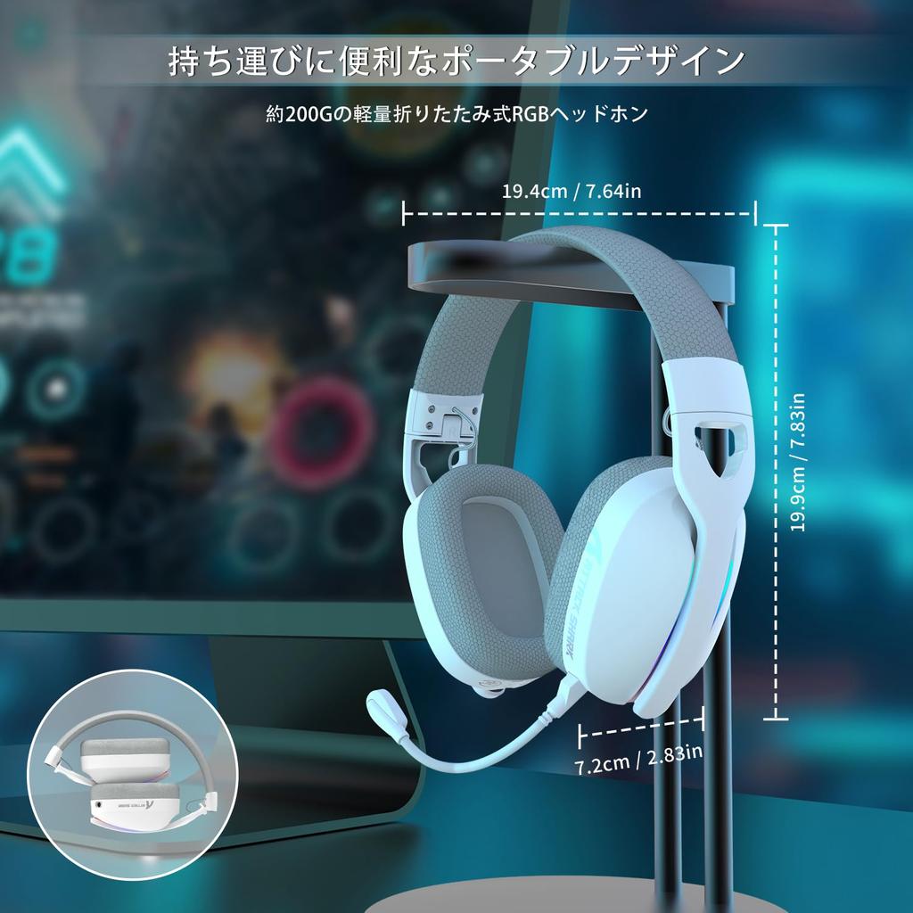 ATTACK SHARK L90 Gaming Connectivity Bluetooth Latency with Lightseed Surround 40mm Noise Detachable Up to 35 Hours of Continuous RGB Compatible with