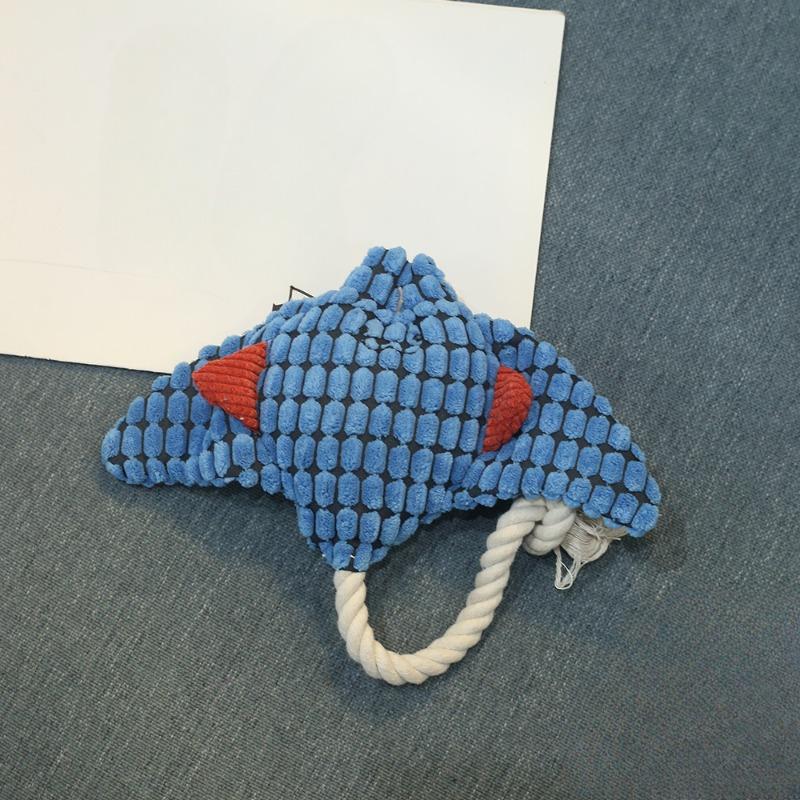 Игрушки для собак Плюшевая игрушка Манта Скат Голосовые игрушки для укуса собаки Прочные игрушки для прорезывания зубов для собак