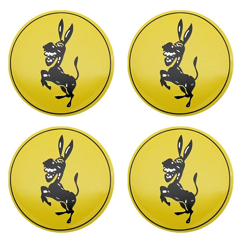 4pcs For Ferrari Donkey Auto Accessories 56mm+60mm Ferrari Donkey Logo Badge Emblem Car Wheel Hub Center Caps Rim Cover Stickers
