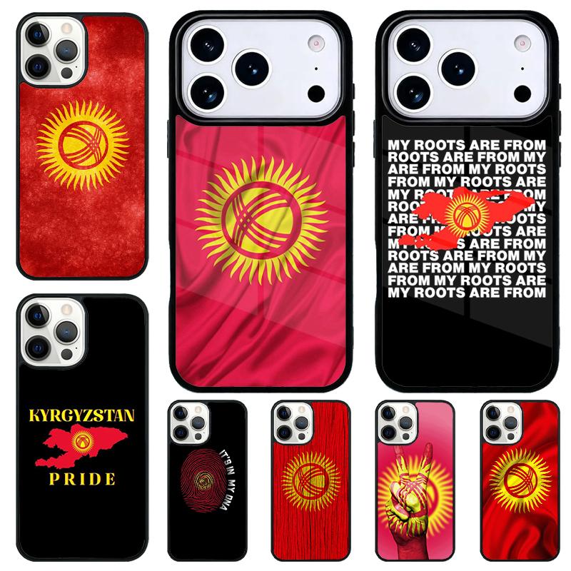 Чехол для телефона с флагом Кыргызстана для iPhone 17 Air 16 15 11 12 14 13 Pro Max Ударопрочный чехол