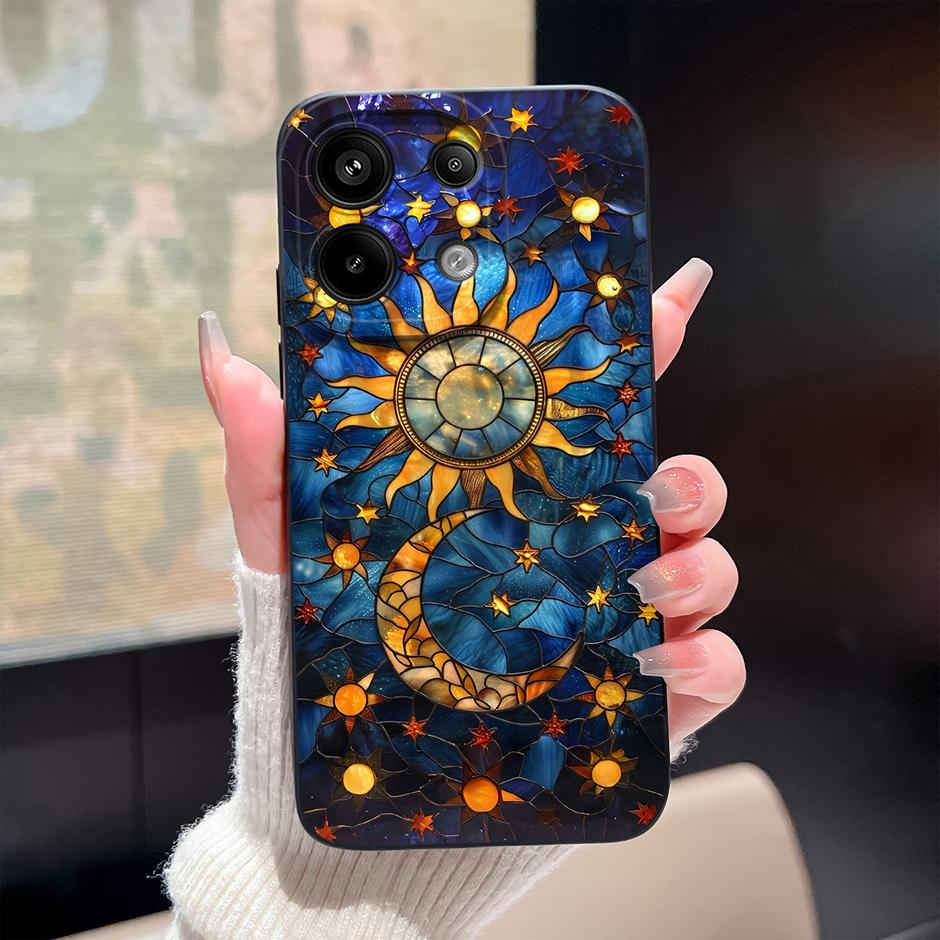 Чехол Для Redmi Note13 13Pro 13 Pro+ Масляная Живопись Цветок Защита от Падения Минималистичный Защитный Для Xiaomi Redmi Note 13 Pro Plus Funda