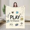 Ed Sheeran Tour Flannel Blanket  Soft Warm Throw Blanket for Couch Bed Picnic Print Bedspread Sofa Bed Cover
