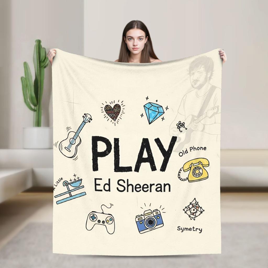 Ed Sheeran Tour Flannel Blanket Soft Warm Throw Blanket for Couch Bed Picnic Print Bedspread Sofa Bed Cover
