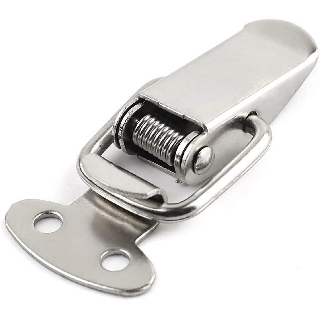 10Pcs Cabinet Box Locks Spring Loaded Latch Catch Toggle Stainless Steel Mini Spring Loaded Buckle Latch For Luggage Wooden Case Thread Lock3