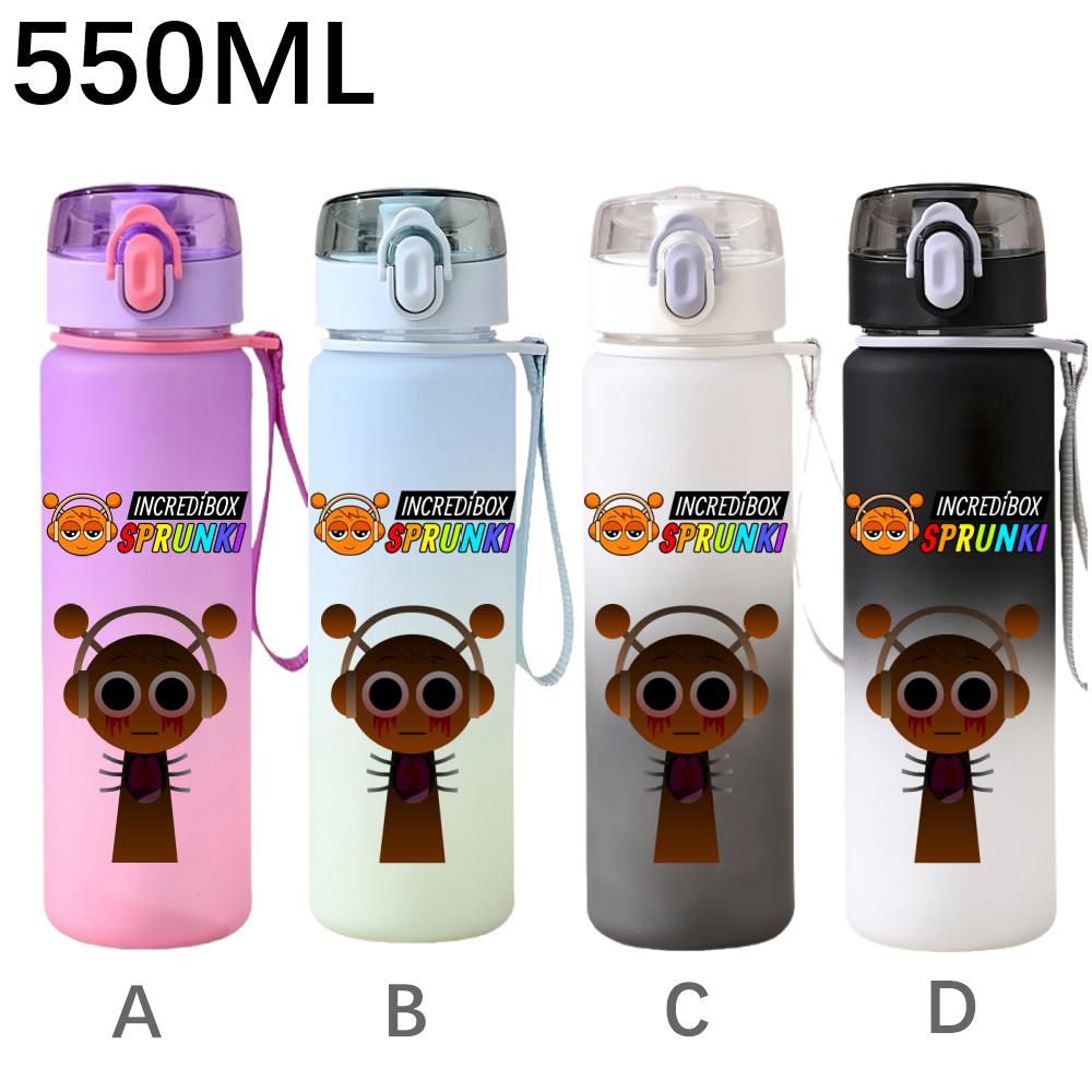 High Quality 550ml Game Sprunki Gradient Sports Water Bottle Cartoon Leak-proof Portable Drinking Bottles Outdoors Sports Fitness Water Cup