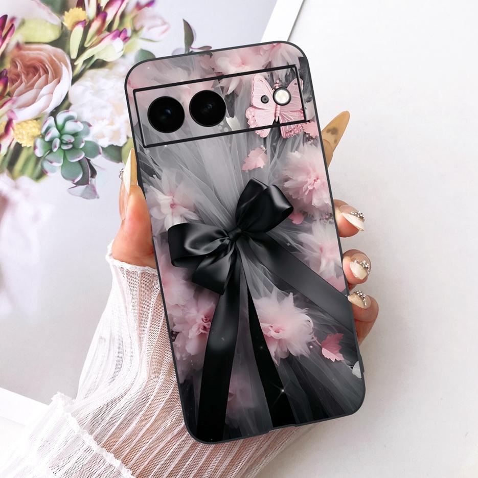 For Google Pixel 7A Case Pixel7 Pro Luxury Flower Butterfly Painted Cover Soft Silicone Case For Google Pixel 7 Pro Pixel7A Bags